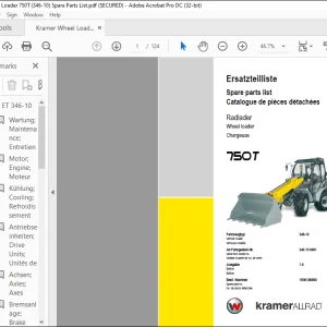 KRAMER Allrad Wheel loader 750 T Spare Parts List Manual SN346100001 - PDF DOWNLOAD