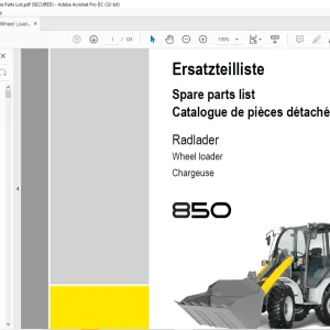 KRAMER Allrad Wheel loader 850 Spare Parts List Manual SN346020001 - PDF DOWNLOAD