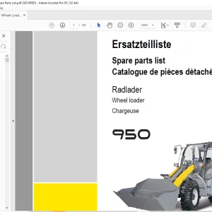 KRAMER Allrad Wheel loader 950 Spare Parts List Manual SN347010001 - PDF DOWNLOAD