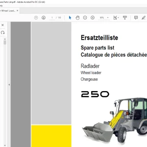 KRAMER Allred Wheel loader 250 Spare Parts List Manual  - PDF DOWNLOAD