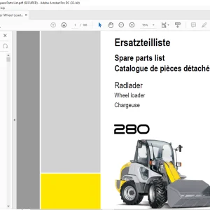 KRAMER Allred Wheel loader 280 Spare Parts List Manual  -  PDF DOWNLOAD