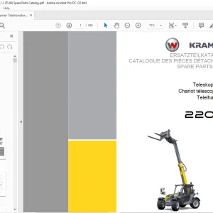 KRAMER Telehandler 2205 Spare Parts List Manual - PDF DOWNLOAD