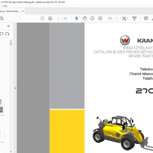 KRAMER Telehandler 2706 Spare Parts List Manual SN418020001 - PDF DOWNLOAD
