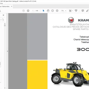 KRAMER Telehandler 3007 Spare Parts List Manual SN415040001 -  PDF DOWNLOAD