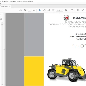 KRAMER Telehandler 4407 Spare Parts List Manual 416020001  - PDF DOWNLOAD