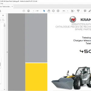 KRAMER Telehandler 4507 Spare Parts List Manual 403040001  - PDF DOWNLOAD