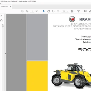 KRAMER Telehandler 5007 Spare Parts List Manual SN416080001 -  PDF DOWNLOAD