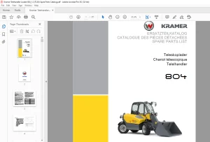 KRAMER Telehandler 804 Spare Parts List Manual - PDF DOWNLOAD
