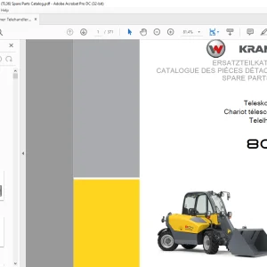 KRAMER Telehandler 804 Spare Parts List Manual  - PDF DOWNLOAD