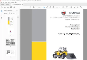 KRAMER Telehandler 1245cc35 Spare Parts List Manual  - PDF DOWNLOAD