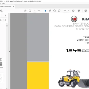 KRAMER Telehandler 1245cc35 Spare Parts List Manual  - PDF DOWNLOAD