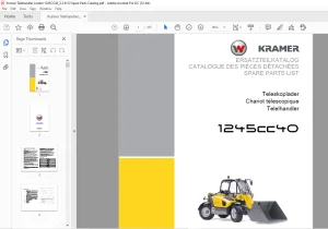 KRAMER Telehandler 1245cc40 Spare Parts List Manual - PDF DOWNLOAD