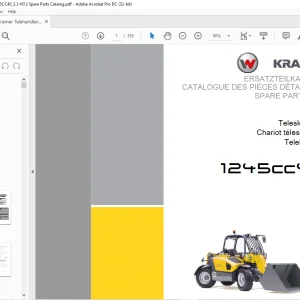 KRAMER Telehandler 1245cc40 Spare Parts List Manual - PDF DOWNLOAD