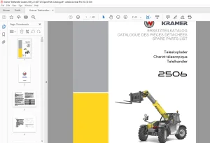KRAMER Telelhandler 2506 Spare Parts List Manual 407020001 - PDF DOWNLOAD