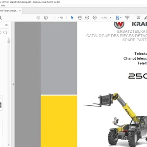 KRAMER Telelhandler 2506 Spare Parts List Manual 407020001  - PDF DOWNLOAD