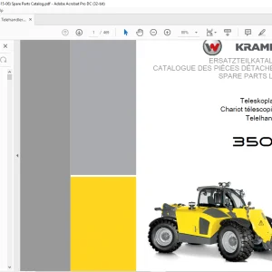 KRAMER Telehandler 3507 Spare Parts List Manual 415060001  -  PDF DOWNLOAD