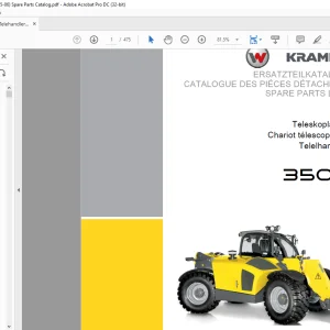 KRAMER Telehandler 3507 Spare Parts List Manual  - PDF DOWNLOAD
