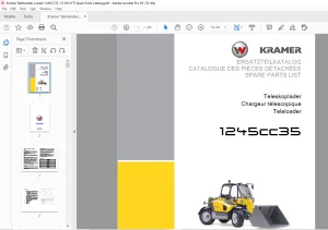 KRAMER Teleloader 1245cc35 Spare Parts List Manual 3014175 - PDF DOWNLOAD
