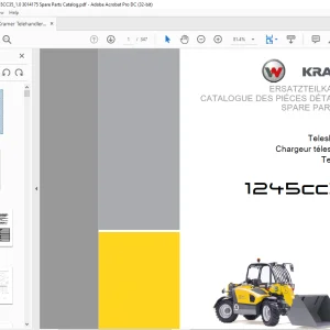 KRAMER Teleloader 1245cc35 Spare Parts List Manual 3014175  - PDF DOWNLOAD