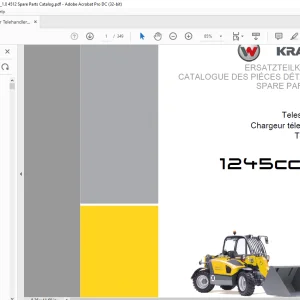 KRAMER Teleloader 1245cc40 Spare Parts List Manual  - PDF DOWNLOAD
