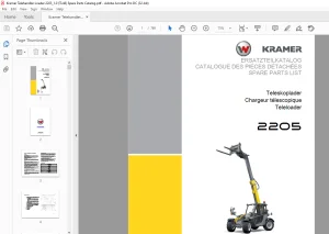 KRAMER Teleloader 2205 Spare Parts List Manual - PDF DOWNLOAD