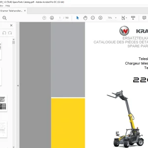 KRAMER Teleloader 2205 Spare Parts List Manual - PDF DOWNLOAD