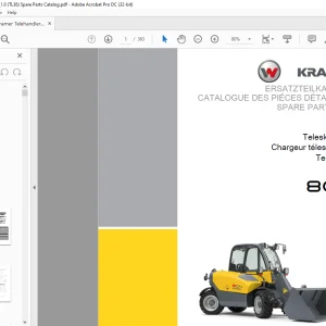 KRAMER Teleloader 804 SPARE PARTS LIST MANUAL SN 3025909 -  PDF DOWNLOAD