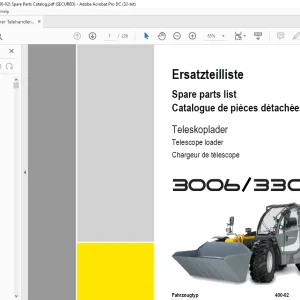 KRAMER Telescope loader 3006 3306 Spare Parts List Manual - PDF DOWNLOAD