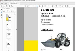KRAMER Telescope loader 3606 Spare Parts List Manual - PDF DOWNLOAD