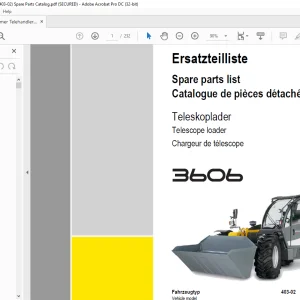 KRAMER Telescope loader 3606 Spare Parts List Manual - PDF DOWNLOAD