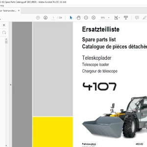 KRAMER Telescope loader 4107 Spare Parts List Manual  - PDF DOWNLOAD