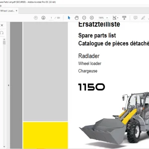 KRAMER Wheel loader 1150 Spare Parts List Manual SN347020001 - PDF DOWNLOAD