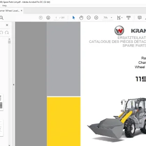 KRAMER Wheel loader 1150 Spare Parts List Manual SN347060001 - PDF DOWNLOAD