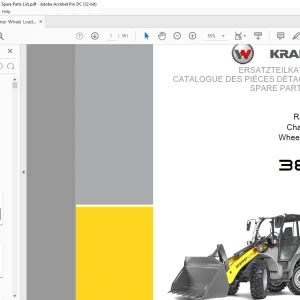 KRAMER Wheel loader 380 Spare Parts List Manual -  PDF DOWNLOAD
