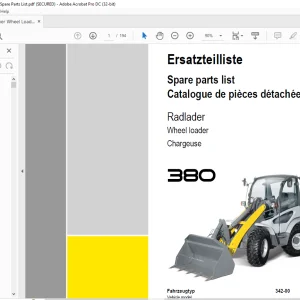 KRAMER Wheel loader 380 Spare Parts List Manual - PDF DOWNLOAD