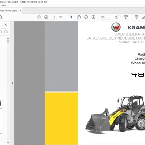 KRAMER Wheel loader 480 Spare Parts List Manual SN 351020001 - PDF DOWNLOAD