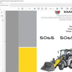 KRAMER Wheel loader 5065 5065L Spare Parts List Manual SN349040001  - PDF DOWNLOAD