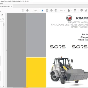 KRAMER Wheel loader 5075 5075L Spare Parts List Manual SN353000001 - PDF DOWNLOAD