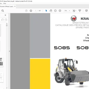 KRAMER Wheel loader 5085 5085L Spare Parts List Manual SN353010001 -  PDF DOWNLOAD