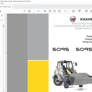 KRAMER Wheel loader 5095 5095L Spare Parts List Manual SN353020001 - PDF DOWNLOAD
