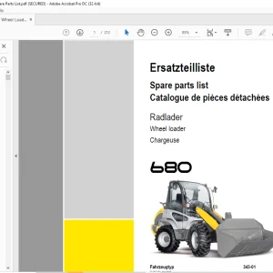 KRAMER Wheel loader 680 Spare Parts List Manual SN343010001  - PDF DOWNLOAD