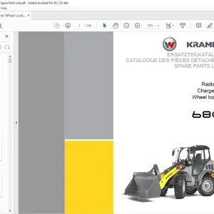 KRAMER Wheel loader 680 Spare Parts List Manual SN352010001  - PDF DOWNLOAD