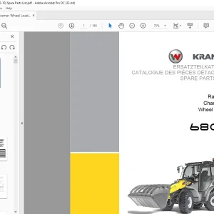 KRAMER Wheel loader 680T Spare Parts List Manual SN352100001 -  PDF DOWNLOAD