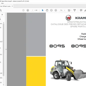 KRAMER Wheel loader 8095 8095L Spare Parts List Manual SN351060001 -  PDF DOWNLOAD