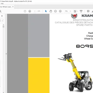 KRAMER Wheel loader 8095T Spare Parts List Manual SN352110001 - PDF DOWNLOAD