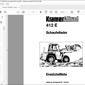 Kramer 412 E Schaufellader Ersatzteilliste Manual 109236 - PDF DOWNLOAD (German)