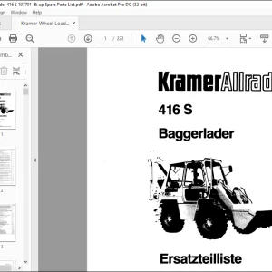Kramer Allrad 416S Baggerlader Ersatzteilliste Manual - PDF DOWNLOAD (German)