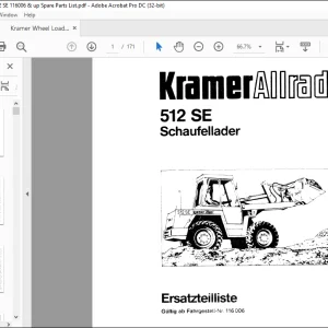 Kramer Allrad 512 SE Schaufellader Ersatzteilliste Manual 116006 - PDF DOWNLOAD (German)