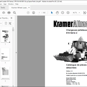 Kramer Allrad 616 Série 2 Chargeuse pelleteuse Catalogue de pièces Manual - PDF DOWNLOAD (French)
