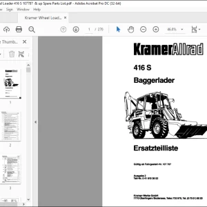 Kramer Allrad Baggerlader 416S Ersatzteilliste Manual 107787 - PDF DOWNLOAD (German)
